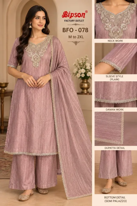 Bfo 078 By Bipson Premium Salsa Kurti With Bottom Dupatta